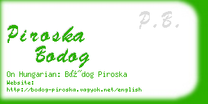 piroska bodog business card